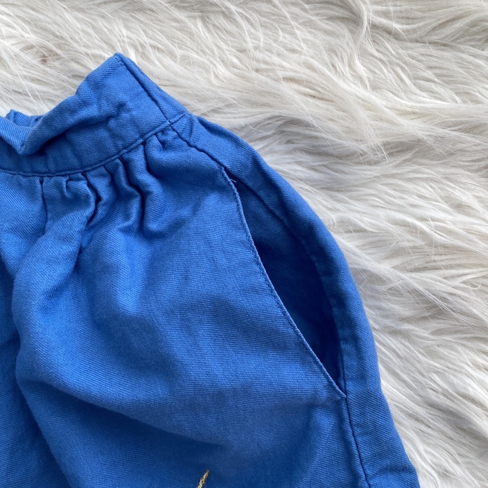 Mini Boden | Blue Unicorn Applique Skirt - Picture 4 of 16